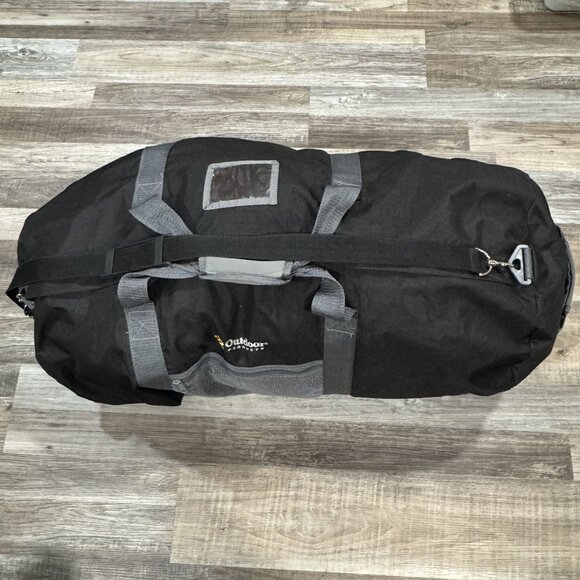 Outdoor Products Utility Duffel Bag X-Large Black Gray 36x18 Round Body Pockets - Picture 1 of 14